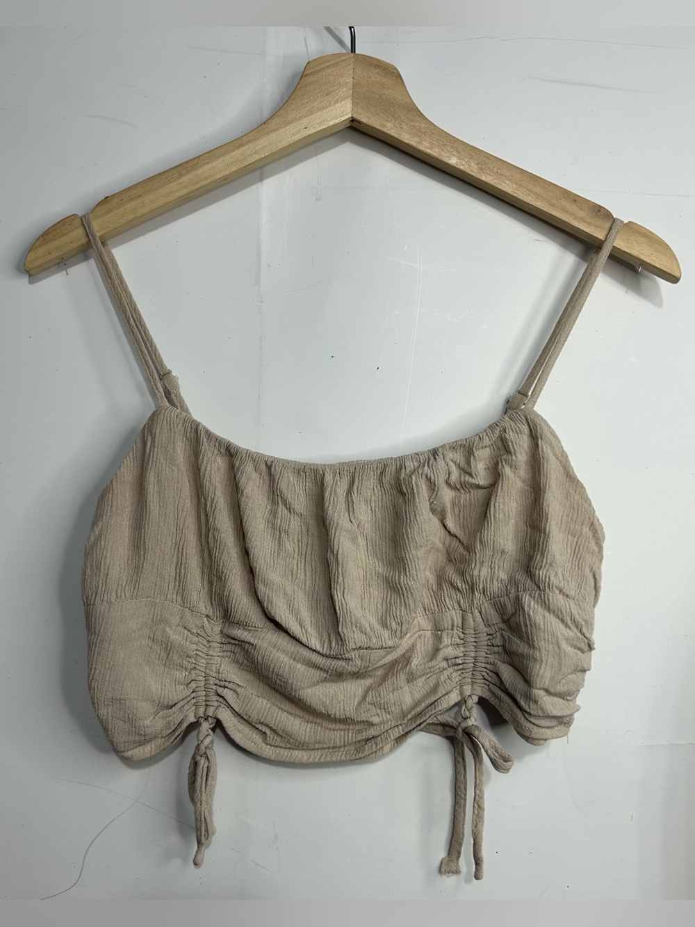 5 for $25🔥Garage Ruched Tie Front Cropped Top Medium
